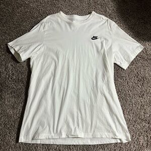 Nike Men's White and Black Logo T-Shirt Size XL